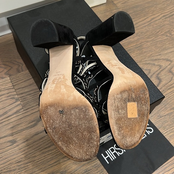Authentic black suede Chanel sandals. 19p collection.  Purchased at Hirshleifers - Picture 5 of 9